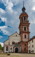 Fototapeta na wymiar St. Mary‘s Church in the historic centre of Gengenbach, Kinzig Valley, Ortenau. Baden Wuerttemberg, Germany, Europe