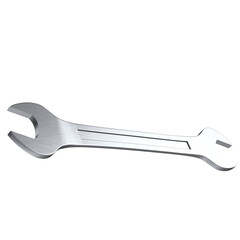 3d rendering illustration of an open end chrome wrench