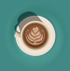 Latte art coffee