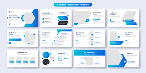 Creative business PowerPoint presentation slides template design. Use for modern keynote presentation background, brochure design, website slider, landing page, annual report, company profile, - obrazy, fototapety, plakaty
