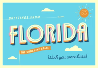Fotobehang Greetings from Florida, USA - The Sunshine State - Touristic Postcard - EPS 10. © CallahanLounge