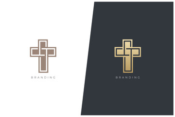 Obraz premium Spiritual Biblical Christianity Church Vector Logo 
