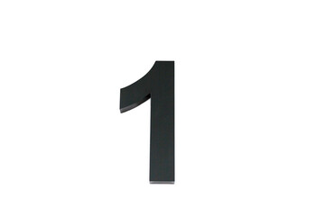 Black number one on a white background.