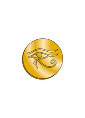Golden Coin Ancient Egypt Vector
