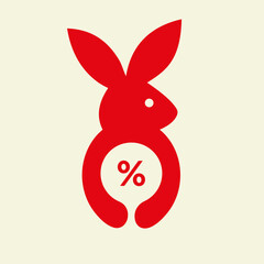 Rabbit Parentage Logo Negative Space Concept Vector Template. Rabbit Holding Parentage Symbol