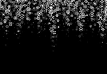 Christmas background or card template with small snowflakes