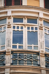 Old wooden window with ornaments