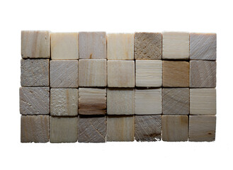 Stack of wooden blocks.
