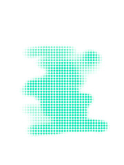 Aqua teal blue green white isolated dot graphic overlay