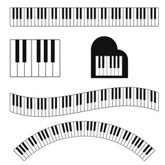 Fototapeta premium Piano keyboard the concept of musical instruments. Piano icon. Piano symbol vector 