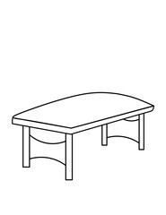 Vector of table sign isolated on white background. Simple single icon for table, furniture, furnishings, room, and home decor. Modern and minimalist style table illustration for home interior design