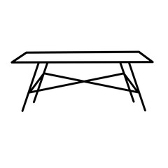 Vector of table sign isolated on white background. Simple single icon for table, furniture, furnishings, room, and home decor. Modern and minimalist style table illustration for home interior design