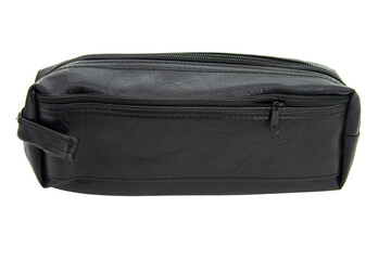 Long leather pencil pen case container isolated on the white background