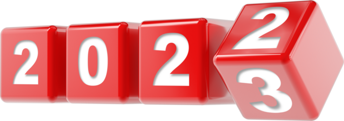 Flipping cubes for new year change 2022 to 2023