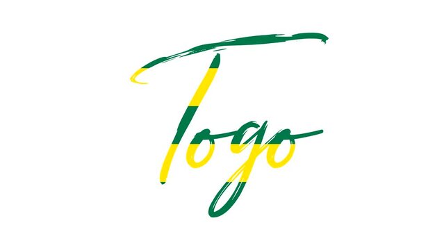 Togo colorful text sketch writing video animation 4K