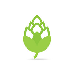 Hop icon vector beer cone pineillustration leaf Art bud greendecoration.beer fresh hop icon isolated.