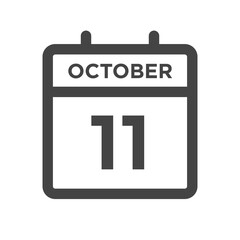 October 11 Calendar Day or Calender Date for Deadlines or Appointment