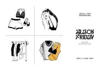 Modern abstract women set. Minimalism concept. Female body, fashion. Matisse style. . Contemporary silhouette of woman. Hand drawn trendy vector posters, illustrations for print.