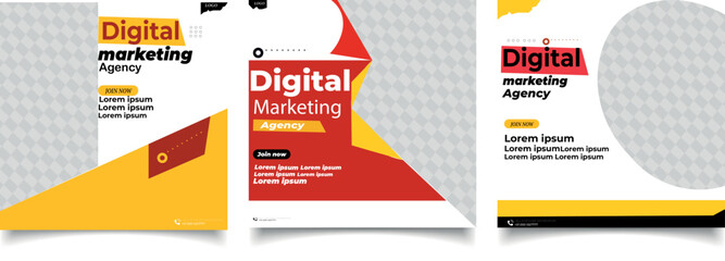Digital marketing live webinar and corporate social media post template