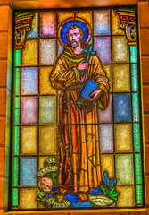 Obraz premium Francis Stained Glass St Augustine Cathedral Catholic Church Tuscon Arizona