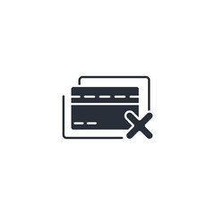 declined payment thin line icons. Vector illustration isolated on white. Editable stroke.