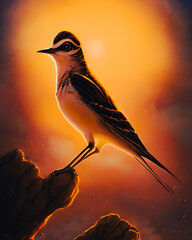 Artistic concept painting of a cute bird , background illustration.