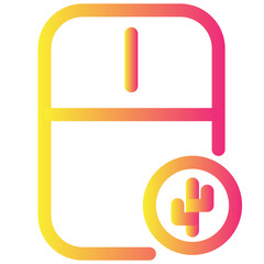 Fototapeta premium THIS IS A MOUSE ICON IN GRADATION OF YELLOW AND RED WITH OUTLINE STYLE