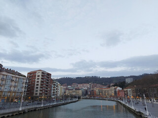 Naklejka premium view of the river in the city