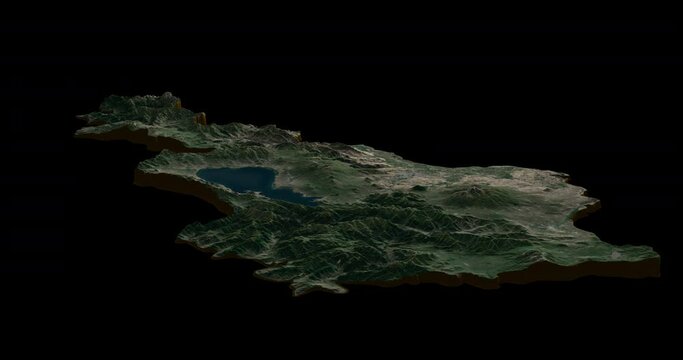 Armenia map rotate 360 loop ccw with 3d relief 4K satellite ground height