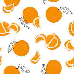 Contemporary orange floral seamless pattern. Modern exotic design for paper, cover, fabric, interior decor and other users.