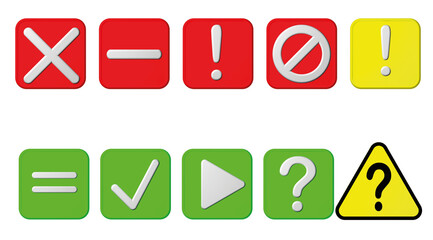 3d image. Colored icons for the site in square blocks