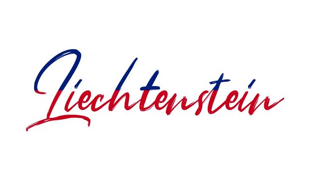 Liechtenstein colorful text sketch writing video animation 4K