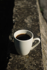  cup of coffee in the morning. espresso coffee