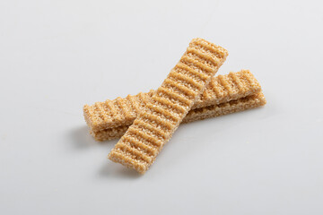 sesame seeds bar isolated on white back ground