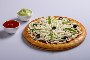 Fresh Homemade Italian Pizza Margherita with buffalo mozzarella and basil