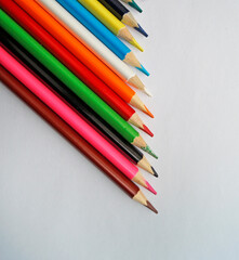 pencils on a white background