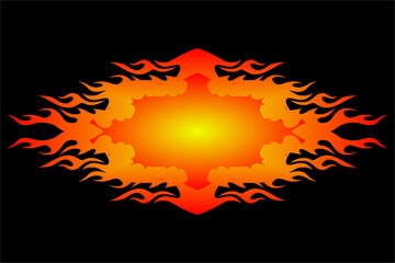 vector background design with pattern color and fire color. looks fierce