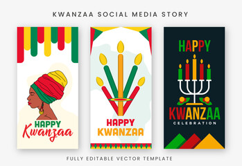 Set of Kwanzaa story fully editable text template 