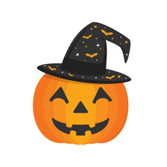Pumpkin Illustration, Pumpkin Vector, Halloween Pumpkin, Halloween Decor, Witch Hat, Pumpkin Face, Vector, Illustration Background