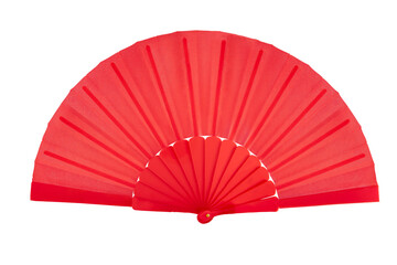 Spanish red open hand fan isolated