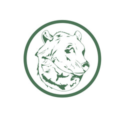 bear head icon isolated in a circle
