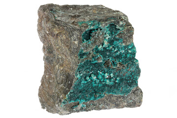 atacamite from Atacama, Chile isolated on white background