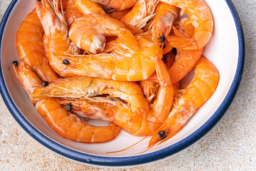 shrimp salad prawn seafood healthy meal food snack on the table copy space food background