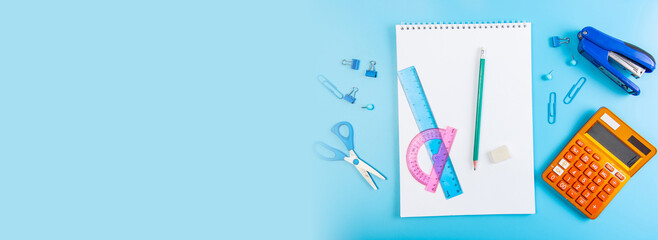 Stationery. Banner for stationery store.