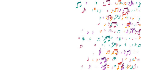 Musical note icons vector illustration. Song