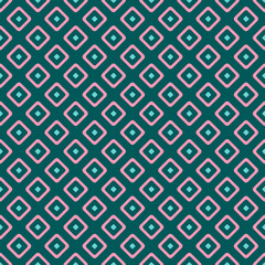 Rhombus elements with center dot vector seamless pattern. Textile fabric print design.