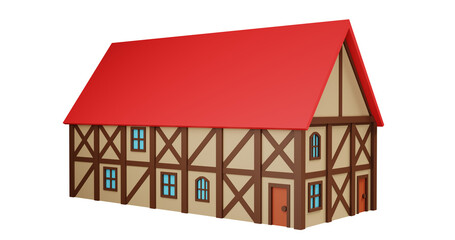 Medieval building. 3d rendering.	