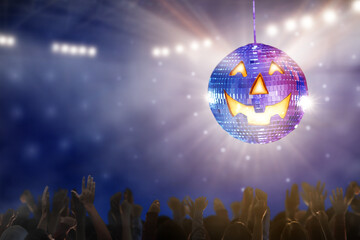 Halloween disco party in a night club
