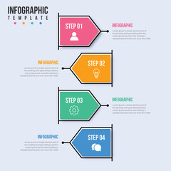 Infographic design with icons and 4 options or steps. Thin line vector. Business concept infographic. Can be used for infographics, flowcharts, presentations, websites, banners, printed materials.