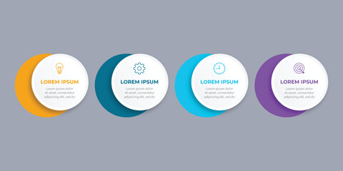 Infographic design with icons and 4 options or steps. Thin line vector. Business concept infographic. Can be used for infographics, flowcharts, presentations, websites, banners, printed materials.